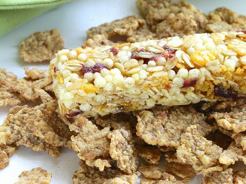 Granola bars with dried nuts and fruit